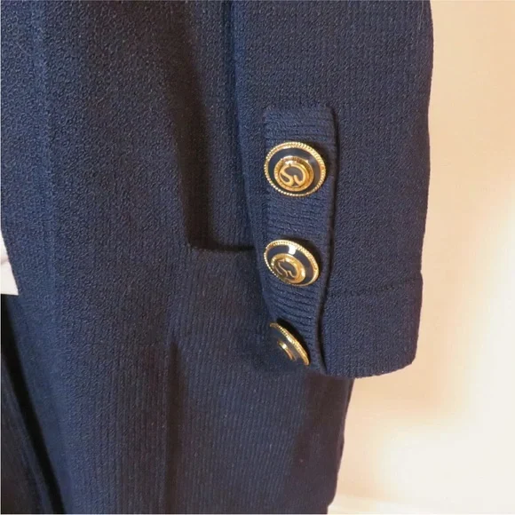 St John Separates Dark Blue Knit Open Front Cardigan 8 Women's - Picture 7 of 9